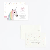 "rainbow unicorn" - Children's Birthday Party Invitations in Peony by Cass Loh - Assembled