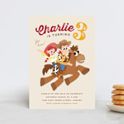 "Disney and Pixar's Cowboy Friends" - Children's Birthday Party Invitations in Vanilla by Jessie Steury - Front