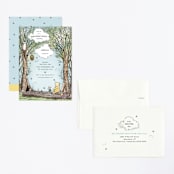 "Disney's Winnie the Pooh in the Wood" - Children's Birthday Party Invitations in Sky by Becky Nimoy - Assembled
