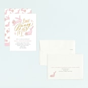 "Some Bunny" - Children's Birthday Party Invitations in Peony by Julie Murray - Assembled
