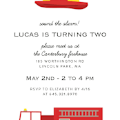 "firehouse" - Children's Birthday Party Invitations in Firetruck by Julee London - Detail