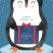"snow much fun" - Children's Birthday Party Invitations in Navy by Kanika Mathur - Detail