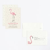 "flamingo sprinkles" - Children's Birthday Party Invitations in Crepe by Cass Loh - Assembled