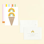 "Double Rainbow Scoop" - Children's Birthday Party Invitations in Sherbert by Baumbirdy - Assembled