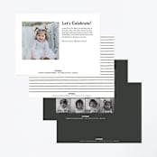 "Birthday Script" - Children's Birthday Party Invitations in Snow by Kasia Labocki - Back of Card Options