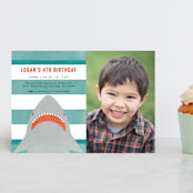 "Fin-tastic!" - Children's Birthday Party Invitations in Ocean by Annie Holmquist - Front