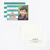 "Fin-tastic!" - Children's Birthday Party Invitations in Ocean by Annie Holmquist - Assembled