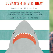 "Fin-tastic!" - Children's Birthday Party Invitations in Ocean by Annie Holmquist - Detail
