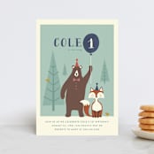 "Into The Woods!" - Children's Birthday Party Invitations in Frosted Lake by Karidy Walker - Front
