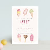 "Ice Cream Parlor" - Children's Birthday Party Invitations in Blush by Nicoletta Savod - Front