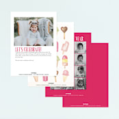 "Ice Cream Parlor" - Children's Birthday Party Invitations in Blush by Nicoletta Savod - Back of Card Options