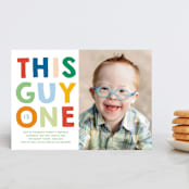 "This Guy" - Children's Birthday Party Invitations in Spectrum by Baumbirdy - Front