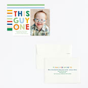 "This Guy" - Children's Birthday Party Invitations in Spectrum by Baumbirdy - Assembled