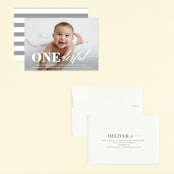 "Onederful" - Children's Birthday Party Invitations in Cloud by Susan Asbill - Assembled
