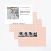 "Blooming Peonies" - Children's Birthday Party Invitations in Peach by Jennifer Wick - Back of Card Options