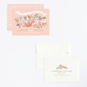 "Blooming Peonies" - Children's Birthday Party Invitations in Peach by Jennifer Wick - Assembled