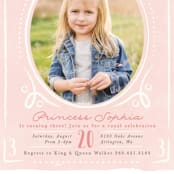 "Fairytale Princess" - Children's Birthday Party Invitations in Rose by Karidy Walker - Detail