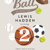 "Have a ball" - Children's Birthday Party Invitations in Fudge by Alethea and Ruth - Detail