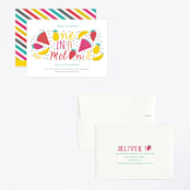 "One In A Melon" - Children's Birthday Party Invitations in Honey Drew by Bethany Anderson - Assembled