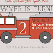 "Fire House Party" - Children's Birthday Party Invitations in Firetruck by Korry Brown - Detail