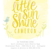 "Little Sunshine" - Children's Birthday Party Invitations in Daffodil by Karidy Walker - Detail
