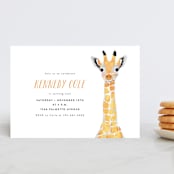 "Baby Animal Giraffe" - Children's Birthday Party Invitations in Marigold by Cass Loh - Front