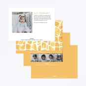"Baby Animal Giraffe" - Children's Birthday Party Invitations in Marigold by Cass Loh - Back of Card Options