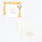 "Baby Animal Giraffe" - Children's Birthday Party Invitations in Marigold by Cass Loh - Assembled