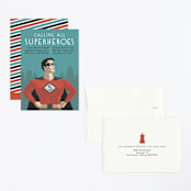 "Calling All Superheroes" - Children's Birthday Party Invitations in Fire by Jessica Prout - Assembled