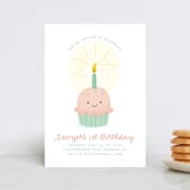 "Cupcake cutie" - Children's Birthday Party Invitations in Strawberry by Annie Holmquist - Front