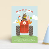 "farm animal friends" - Children's Birthday Party Invitations in Robin’s Egg by Jennifer Wick - Front