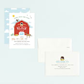 "Big Red Barn" - Children's Birthday Party Invitations in Barn by Jennifer Wick - Assembled