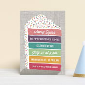 "Layer Cake" - Children's Birthday Party Invitations in Rainbow by Holly Whitcomb - Front