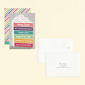 "Layer Cake" - Children's Birthday Party Invitations in Rainbow by Holly Whitcomb - Assembled