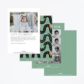 "Little Racer" - Children's Birthday Party Invitations in Grass by Jennifer Lew - Back of Card Options