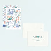 "Sea Party" - Children's Birthday Party Invitations in Lavender Waters by Sarah Knight - Assembled