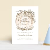 "Little Pumpkin" - Children's Birthday Party Invitations in Peach by Paper Sun Studio - Front