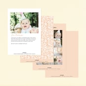 "Little Pumpkin" - Children's Birthday Party Invitations in Peach by Paper Sun Studio - Back of Card Options