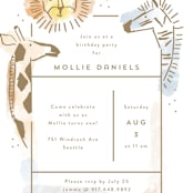 "modern safari" - Children's Birthday Party Invitations in Creamsicle by Rebecca Durflinger - Detail