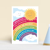 "Joyful Rainbow" - Children's Birthday Party Invitations in Rainbow by Hooray Creative - Front