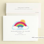 "Joyful Rainbow" - Children's Birthday Party Invitations in Rainbow by Hooray Creative - FREE Recipient Addressing