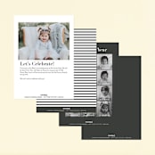 "Lovely" - Children's Birthday Party Invitations in Pebble by Kasia Labocki - Back of Card Options