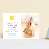"Little Sunshine" - Children's Birthday Party Invitations in Petal by Little Print Design - Front