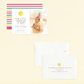 "Little Sunshine" - Children's Birthday Party Invitations in Petal by Little Print Design - Assembled