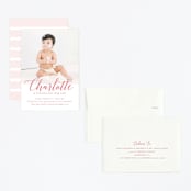 "Big Script" - Children's Birthday Party Invitations in Blush by Genna Blackburn - Assembled