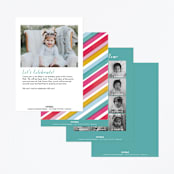 "Birthday Balloons" - Children's Birthday Party Invitations in Teal by Hooray Creative - Back of Card Options