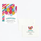 "Birthday Balloons" - Children's Birthday Party Invitations in Teal by Hooray Creative - Assembled