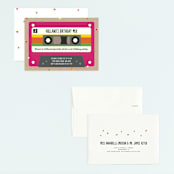"Retro Cassette " - Children's Birthday Party Invitations in Fuchsia by Erica Krystek - Assembled