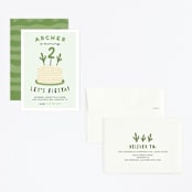 "Let's Fiesta" - Children's Birthday Party Invitations in Sage by Jen Banks - Assembled