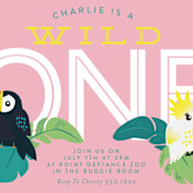 "Jungle Birds" - Children's Birthday Party Invitations in Pixie by Itsy Belle Studio - Detail